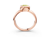 Rose gold Bezel Set Fancy Yellow Cushion  Solitaire Ring with Wide Band 3