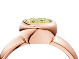 Rose gold Bezel Set Fancy Yellow Cushion  Solitaire Ring with Wide Band 4