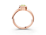 Rose gold Bezel Set Fancy Yellow Emerald  Solitaire Ring with Wide Band 3