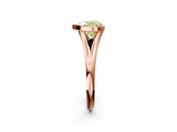 Rose gold Bezel Set Fancy Yellow Heart  Cut Solitaire Ring with Tapered Band 2