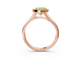 Rose gold Bezel Set Fancy Yellow Heart  Cut Solitaire Ring with Tapered Band 3