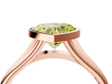 Rose gold Bezel Set Fancy Yellow Heart  Cut Solitaire Ring with Tapered Band 4