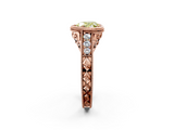 Rose gold Bezel Set Fancy Yellow Heart  Diamond Milgrain Pave Engagement Ring_34