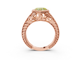 Rose gold Bezel Set Fancy Yellow Heart  Diamond Milgrain Pave Engagement Ring_35