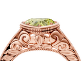 Rose gold Bezel Set Fancy Yellow Heart  Diamond Milgrain Pave Engagement Ring_36