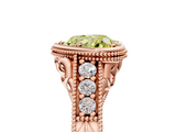 Rose gold Bezel Set Fancy Yellow Heart  Diamond Milgrain Pave Engagement Ring_37