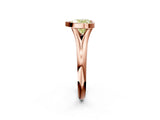 Rose gold Bezel Set Fancy Yellow Heart  Solitaire Diamond Ring with Smooth Band 3