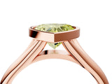 Rose gold Bezel Set Fancy Yellow Heart  Solitaire Diamond Ring with Smooth Band 5
