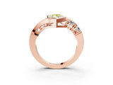 Rose gold Bezel Set Fancy Yellow Marquise Cut Diamond Split Shank Ring_3