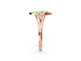 Rose gold Bezel Set Fancy Yellow Marquise  Cut Solitaire Ring with Tapered Band 3