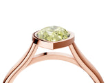 Rose gold Bezel Set Fancy Yellow Marquise  Cut Solitaire Ring with Tapered Band 5