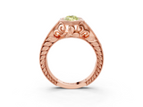 Rose gold Bezel Set Fancy Yellow Marquise  Diamond Milgrain Pave Engagement Ring_3