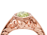 Rose gold Bezel Set Fancy Yellow Marquise  Diamond Milgrain Pave Engagement Ring_4