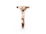 Rose gold Bezel Set Fancy Yellow Marquise  Solitaire Diamond Ring with Smooth Band 3