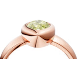 Rose gold Bezel Set Fancy Yellow Marquise  Solitaire Ring with Wide Band 4