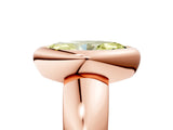 Rose gold Bezel Set Fancy Yellow Marquise  Solitaire Ring with Wide Band 5