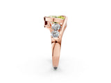 Rose gold Bezel Set Fancy Yellow Oval Cut Diamond Split Shank Ring_2