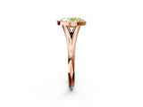 Rose gold Bezel Set Fancy Yellow Oval  Cut Solitaire Ring with Tapered Band 3