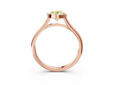 Rose gold Bezel Set Fancy Yellow Oval  Cut Solitaire Ring with Tapered Band 4