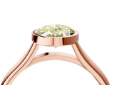 Rose gold Bezel Set Fancy Yellow Oval  Cut Solitaire Ring with Tapered Band 5