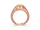 Rose gold Bezel Set Fancy Yellow Oval  Diamond Milgrain Pave Engagement Ring_36