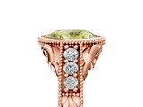 Rose gold Bezel Set Fancy Yellow Oval  Diamond Milgrain Pave Engagement Ring_38