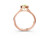 Rose gold Bezel Set Fancy Yellow Oval  Solitaire Diamond Ring with Smooth Band 4