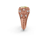 Rose gold Bezel Set Fancy Yellow Pear Cut Diamond Milgrain Band Ring_2