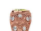 Rose gold Bezel Set Fancy Yellow Pear Cut Diamond Milgrain Band Ring_5