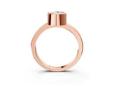 Rose gold Bezel Set Fancy Yellow Pear Cut Solitaire Engagement Ring with Classic Band_3