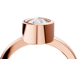 Rose gold Bezel Set Fancy Yellow Pear Cut Solitaire Engagement Ring with Classic Band_4