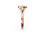 Rose gold Bezel Set Fancy Yellow Pear  Cut Solitaire Ring with Tapered Band 3