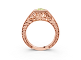 Rose gold Bezel Set Fancy Yellow Pear  Diamond Milgrain Pave Engagement Ring_36