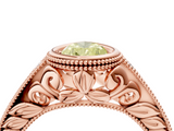 Rose gold Bezel Set Fancy Yellow Pear  Diamond Milgrain Pave Engagement Ring_37
