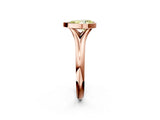 Rose gold Bezel Set Fancy Yellow Pear  Solitaire Diamond Ring with Smooth Band 2
