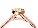 Rose gold Bezel Set Fancy Yellow Pear  Solitaire Diamond Ring with Smooth Band 4