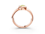 Rose gold Bezel Set Fancy Yellow Pear  Solitaire Ring with Wide Band 3