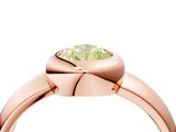 Rose gold Bezel Set Fancy Yellow Pear  Solitaire Ring with Wide Band 4