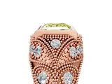 Rose gold Bezel Set Fancy Yellow Princess Cut Diamond Milgrain Band Ring_5