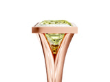 Rose gold Bezel Set Fancy Yellow Princess  Cut Solitaire Ring with Tapered Band