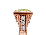 Rose gold Bezel Set Fancy Yellow Princess  Diamond Milgrain Pave Engagement Ring_5
