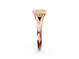 Rose gold Bezel Set Fancy Yellow Princess  Solitaire Diamond Ring with Smooth Band 2