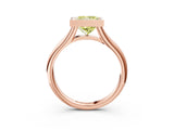 Rose gold Bezel Set Fancy Yellow Princess  Solitaire Diamond Ring with Smooth Band 3