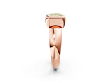Rose gold Bezel Set Fancy Yellow Princess  Solitaire Ring with Wide Band 3