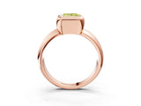 Rose gold Bezel Set Fancy Yellow Princess  Solitaire Ring with Wide Band 4