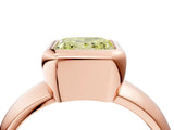 Rose gold Bezel Set Fancy Yellow Princess  Solitaire Ring with Wide Band 5