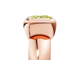 Rose gold Bezel Set Fancy Yellow Princess  Solitaire Ring with Wide Band