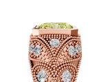 Rose gold Bezel Set Fancy Yellow Radiant Cut Diamond Milgrain Band Ring_5