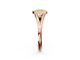 Rose gold Bezel Set Fancy Yellow Radiant  Cut Solitaire Ring with Tapered Band 2