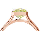 Rose gold Bezel Set Fancy Yellow Radiant  Cut Solitaire Ring with Tapered Band 4